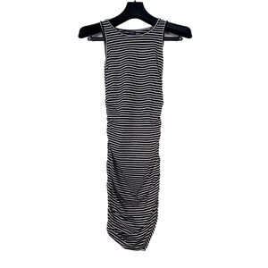 SHEIN Black and White Horizontal Striped Bodycon Dress Size Medium Sporty Sexy